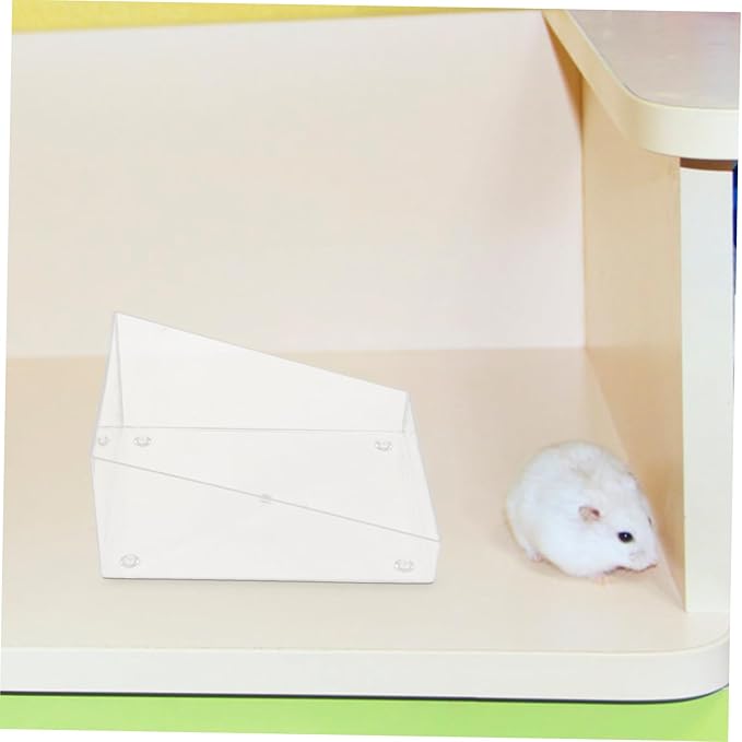 Happyyami Hamster Sand Bathroom Clear Acrylic Sandbox for Small Pets Dust Bath for Chinchilla and Gerbil Transparent Bathing Box for Hamsters and Other Small Animals
