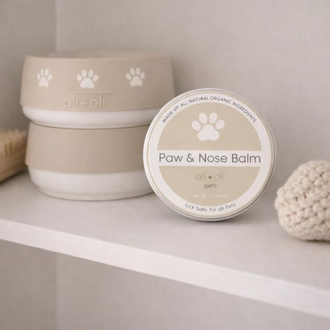 Ali+Oli Pets Paw & Nose Balm for Dogs – Daily Paw Care Grooming Balm with Organic Oils – Gentle Moisturizing Balm for Dry, Rough Paw Pads