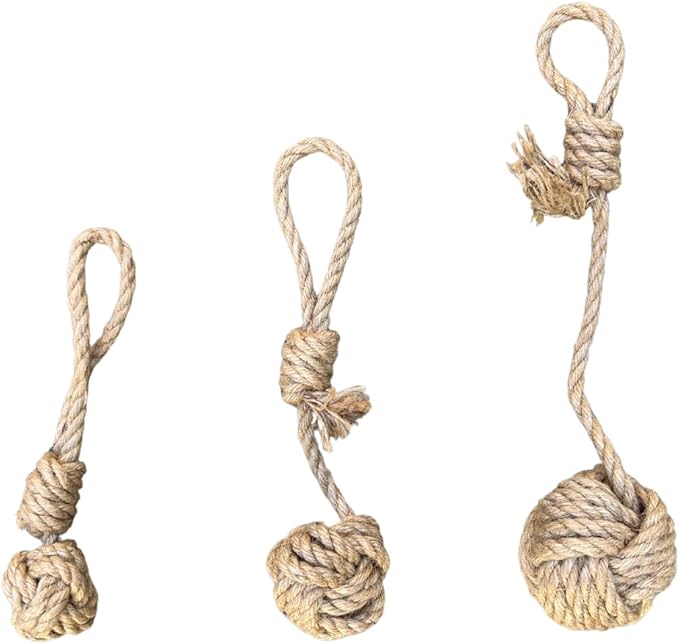 Hemp Rope Dog Tug Toy - Eco-Friendly with Long-Lasting Performance - Interactive & Entertaining Gift - Perfect for Small Dogs, (Up to 25lbs)