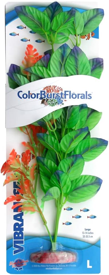 ColorBurstFlorals Colorburst Melon Leaf Large Silk Aquarium Plant
