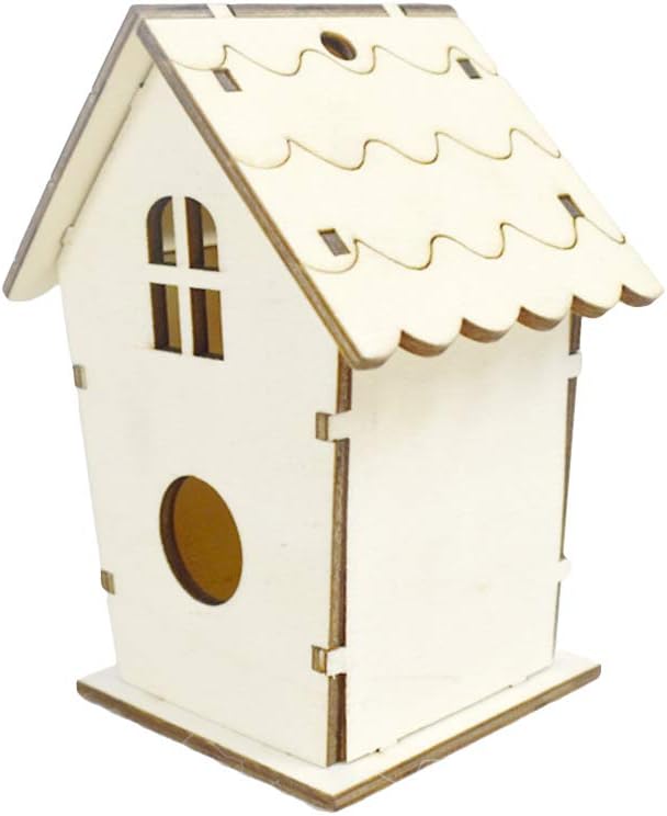 Wooden Bird House Nest Handmade Decorative Simulated Box for