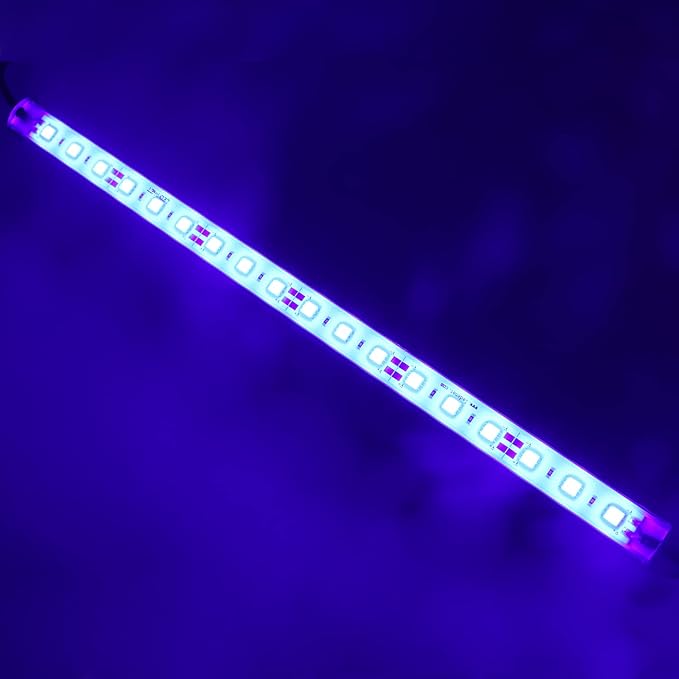 12" Blue 440nm Waterproof IP67 LED Aquarium Fish Tank Light 12V DC | SMD 5050 18 LEDs Aluminum Rigid LED Lights Fixture for Plant Grow, Saltwater Freshwater Fish, Reef Tank Lighting (No Adapter)