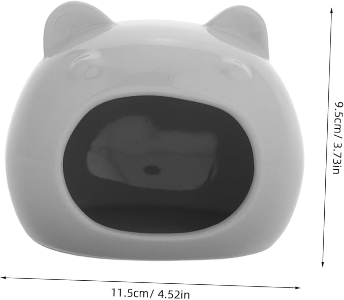 Ceramic Hamster Hideout House for Small Animals Cute Bed and Habitat for Gerbils and Hamsters Washable for Interactive Play and Exploration Grey Color