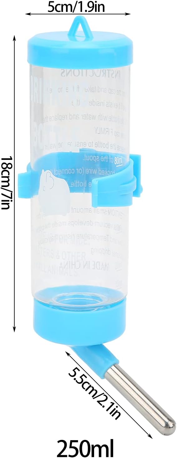 HEEPDD Small Animal Water Bottle, Automatic No Drip Dispenser for Hamster, Gerbil, Rat, Chinchilla, Guinea Pig, Rabbit