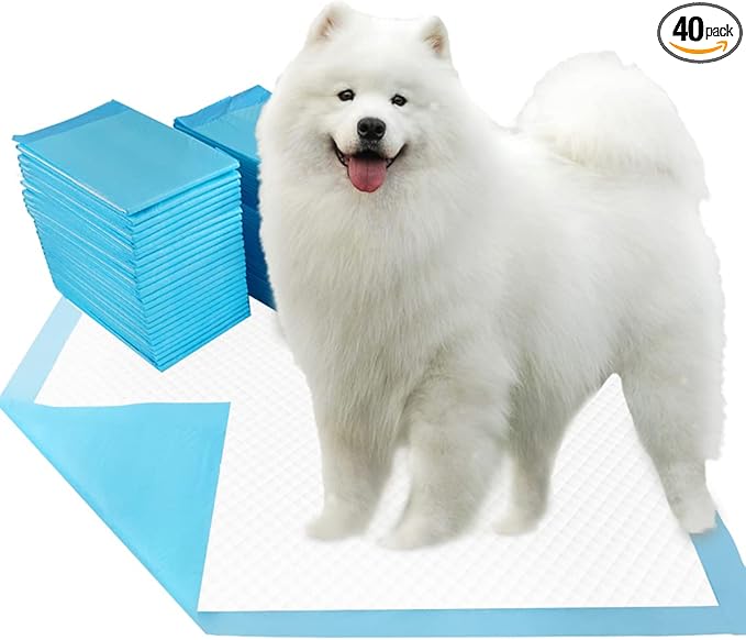 Dogcator Puppy Pads Extra Large 30"x36", 40 Count Thicken XLarge Puppy Pee Pads for Dogs Super Absorbent, Leak-Proof Disposable Pet Training Pad, Potty Piddle Mats for Puppies, Cats, Doggies, Blue