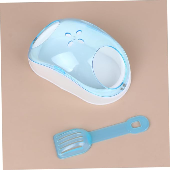 BESPORTBLE Bathroom Scoop for Chinchilla Dust Bath Pet Room Set Hamster Bath House with Portable Container Easy for Small Pets Random Color