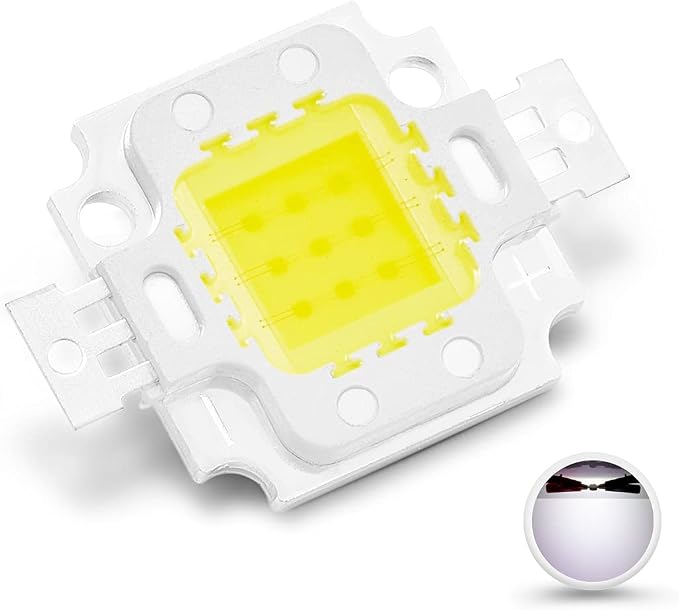 CHANZON High Power Led Chip 10W White 6000K - 6500K | (900mA / DC 9V - 11V / 10 Watt) Super Bright Intensity SMD COB Light Emitter Components Diode Bulb Lamp Beads DIY Lighting