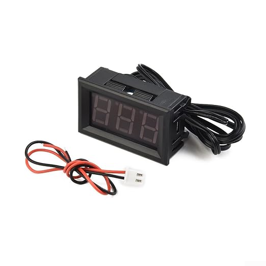 Digital LED Thermometer with Probe for Car Aquarium Pool Tank, DC 12V Temp Meter Sensor Monitor, Waterproof for Temperature Gauge(Red)