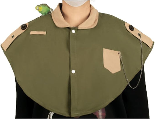 Parrot Anti-Scratch Shoulder Protector, Multi-Functional Bird Diaper Flight Suits Pee Pads Diaper Poop Shawl for Cockatiel Parakeet Macaw Lovebirds Finches (Green)