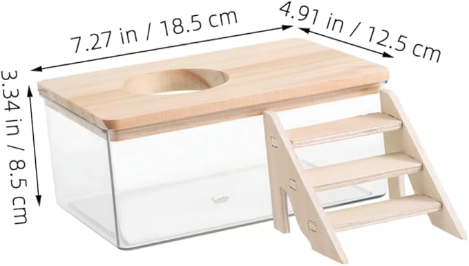 Kisangel Easy Replacement Small Animal Litter Box Stylish Hamster Bathroom Bath Sand for Hamster Shower Chinchilla Dust Bath