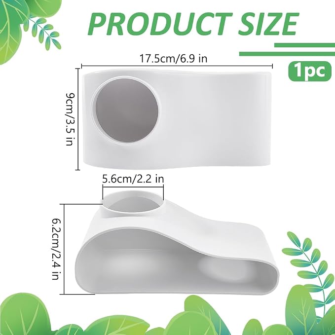 WADORN Aquarium Underground Tunnel Cave Plastic Under Gravel Tunnel Decor Sigle Hole Fish Tank Hideout Decor for Betta Fish Shrimp Corydoras Clown Loach Pleco Underwater Landscape, White