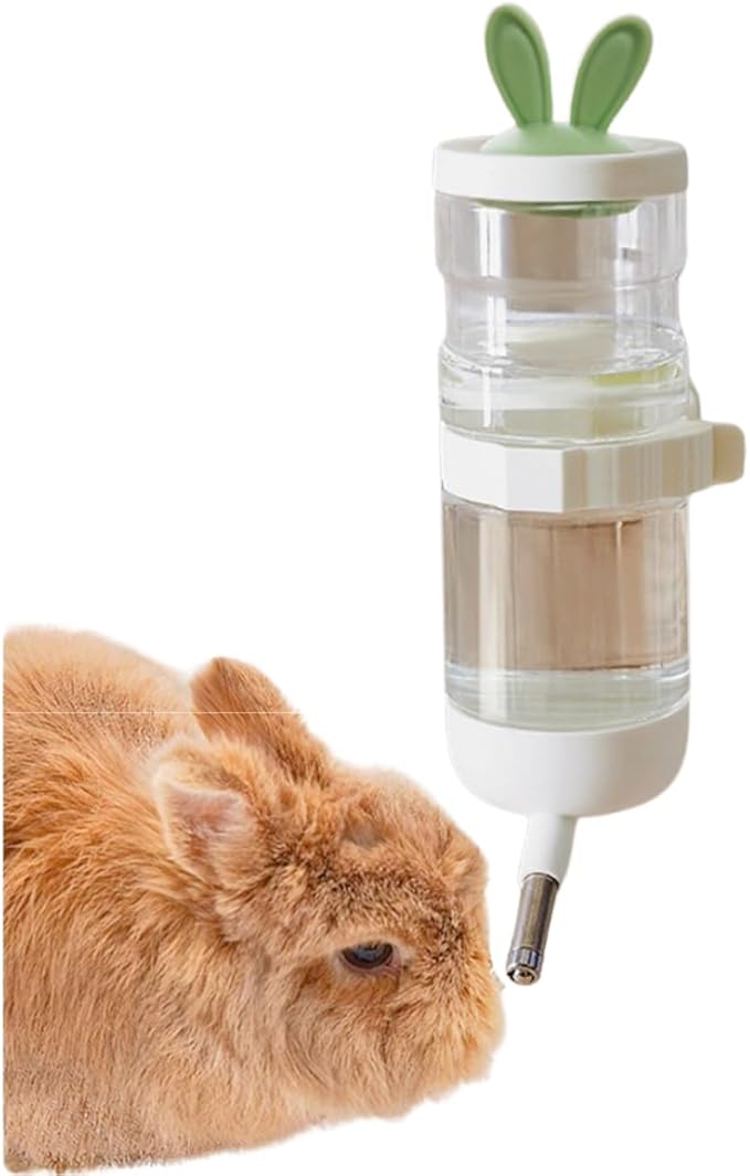 No-Drip Small Animal Water Bottle for Cage Guinea Pigs, Hamsters, Bunnies, Ferrets, Squirrels, Hedgehogs, Chinchillas, Rabbits, Kitten, Kitty, Dogs, Cats (White,S)