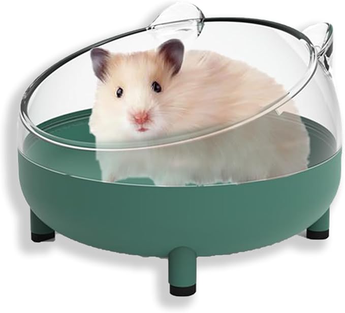 Meow&Woof Hamster Sand Bath Container & Dust-Free Bath Sand Set, 6.5" Sandbox Toilet for Hamster, Gerbil, Chinchilla, Mice – 2.2 lbs Potty Litter Sand for Small Animals (Dark Green)
