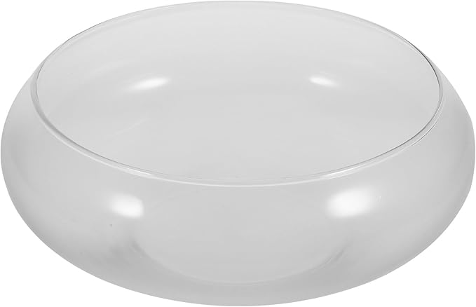 UPKOCH Large Clear Glass Fish Bowl Wide Mouth Round Planter Shallow Terrarium Vase for Centerpieces Aquatic Plant Goldfish Desktop Aquarium