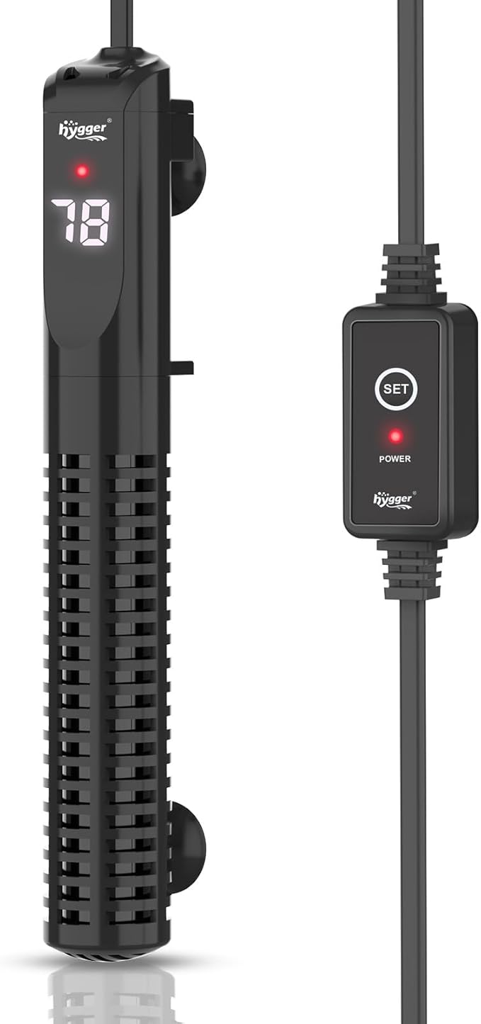 hygger Ceramic Submersible Aquarium Heater, New Explosion-Proof Fish Tank Water Heater with External Temp Controller Auto Thermostat Heater for Saltwater Freshwater (300W for 25~80 Gallon)