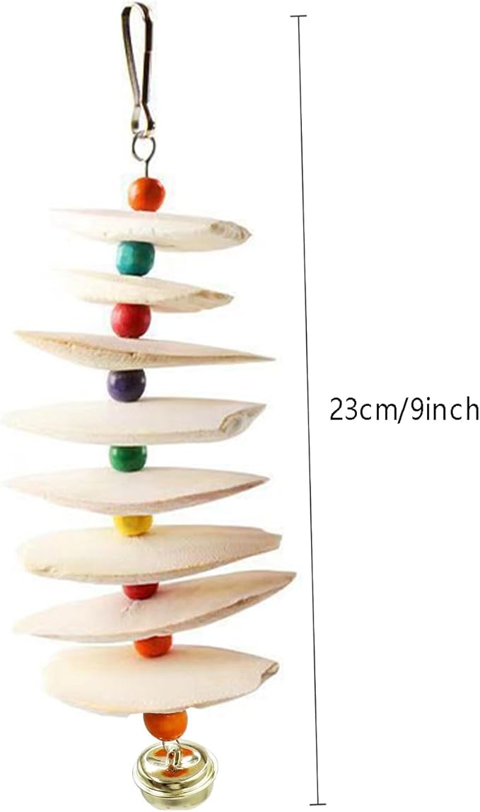 2 Pack Bird Toys with Cuttlebone, Parakeet Toys, Bird Beak Grinding Stone, Cage Accessories for for Parakeet Conure Lovebird Cockatiel Finch Canary Hamster Chinchilla Rabbit (Large)