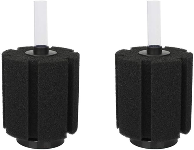 Aquarium Sponge Filter for 20 Gallon Fish Tank | Betta, Nano, Shrimp, Fry, Biochemical Filter with Airline Tubing, Check Valves, Suction Cups