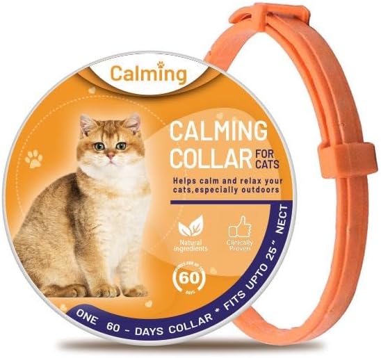 ELVIAN Cat Calming Collar (60 Days) — Natural Pheromone & Lavender Anxiety Relief Collar for Cats & Small Dogs, Adjustable Breakaway Design, Helps with Stress, Loud Noises, Travel & Vet Visits