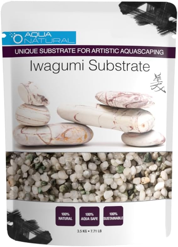 Aqua Natural Iwagumi Pebble Substrate, Silver, 7.7lb | Ultra Premium, For Aquascaping, For Aquariums, For Vivariums and Terrariums