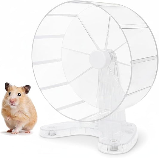 8.7" Super Silent Hamster Wheel for Hamster Exercise Wheel for Gerbil, Syrian & Dwarf, Chinchilla and More Small Anima Running Wheels with Stable Stand, Clear
