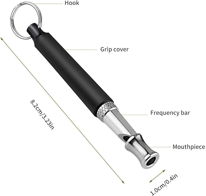 Dog Whistle to Stop Barking, Adjustable Pitch Ultrasonic Training Tool Silent Bark Control for Dogs-2 Free Lanyard Strap with Pack of 2 PCS Pet Whistle