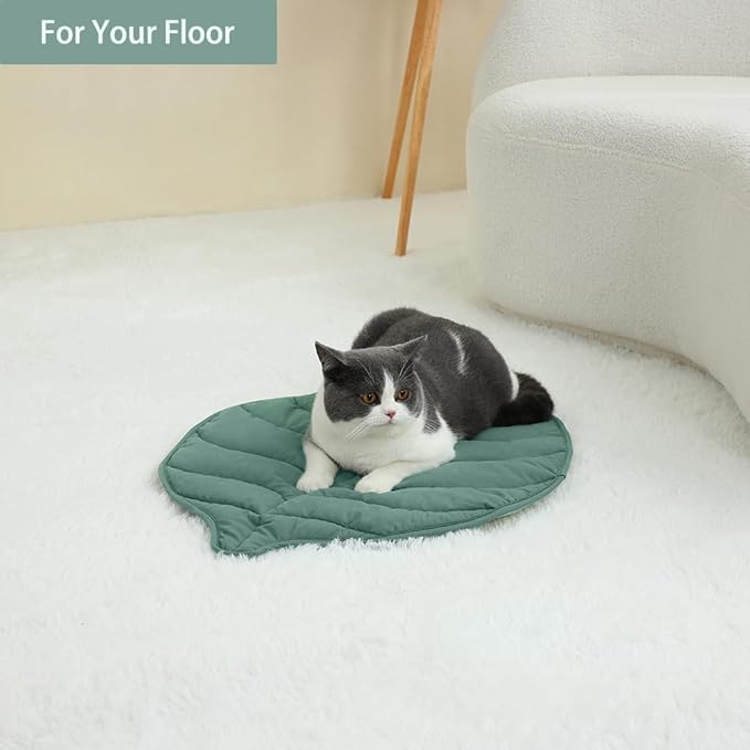 Letalong 30 X 20 Inch Leaf Shaped Cotton Cat Bed Pad, Warming Cat Mat, Pet Warming Pad for Cats, Warmer Mat for Feral and Indoor Cats, 2025 Enlarged and Thickened Leaf Beds