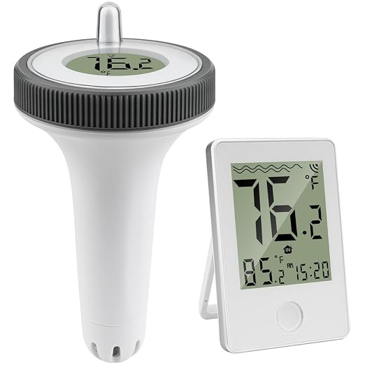 Pool Thermometer Floating Easy Read,Pool Temperature Thermometer Floating | Large Screen Digital Wireless Pool Thermometer Waterproof, Floating Pools Thermometers for Swimming Pools/Fish Tank/Hot Tubs