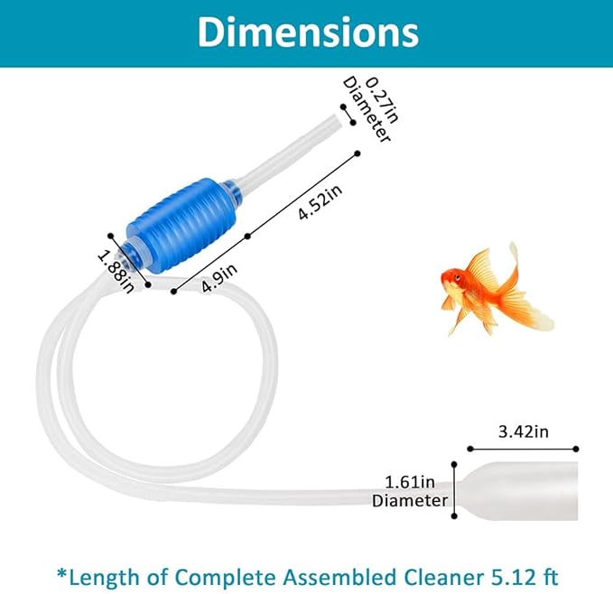 Fish Tank Gravel Cleaning Tools Aquarium Cleaner Hand Siphon Vacuum Pump Water Changer Turtle Tank Accessories