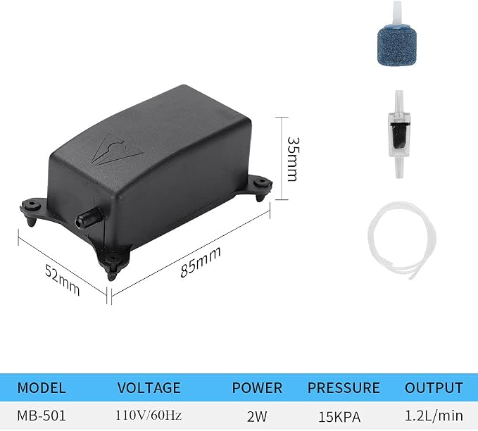 HIERYAN Super Mini Aquarium Single Sponge Filter with Oxygen Pump | 3-in-1 Filtration Ultra Quiet Air Pump, Submersible Foam Filter for Small Fish Tank 1-10 Gallon