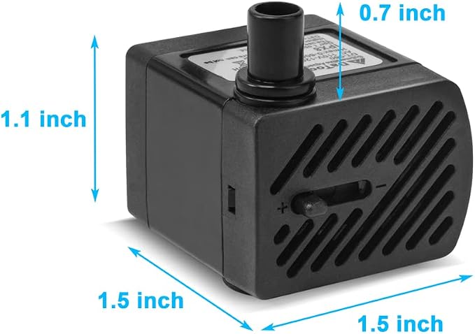 DaToo 50GPH 3W Small Submersible Water Pump Mini Fountain Pump Ultra Quiet For Aquarium Fish Tank Pond Statuary Hydroponics