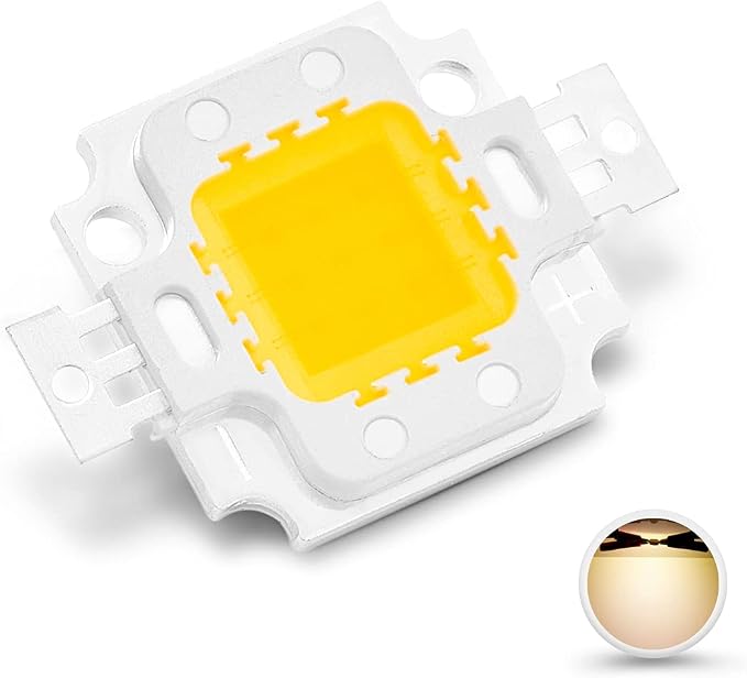 CHANZON High Power Led Chip 10W Warm White 3000K - 3500K | (900mA / DC 9V - 11V / 10 Watt) Super Bright Intensity SMD COB Light Emitter Components Diode Bulb Lamp Beads DIY Lighting