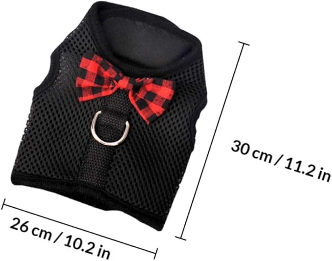 Toddmomy Small Pet Mesh Vest Harness for Rabbits Guinea Pigs Squirrels, Breathable Dog Chest Strap, Black Medium (Chest 30-34cm), No-Pull Pet Harness for Walking and Training