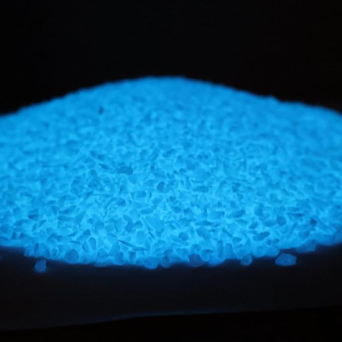 Glow in the Dark Gravel Stones,Aquarium Gravel,Aquarium Sand,Decorative Glow Gravel Rocks for Fairy Garden Fish Tank Succulents Pot Vase Filler Decor, 1 Pound (Sky Blue, 1-3mm)