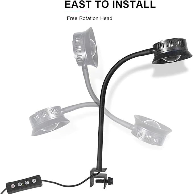 Ahareef Clip-on Full Spectrum LED Reef Light 30W for SPS/LPS Corals – Dimmable Aquarium Light with 3 Timers/5 Brightness/3 Models, Perfect for Saltwater & Nano Reef Tanks (16-20 Inch)