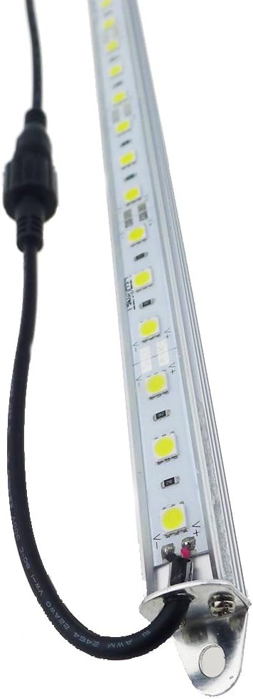 12"/30CM 6500K-7000K White 12V DC 5050 Aquarium LED Strip Lighting | 18LEDs Super Bright Cold White Waterproof IP67 Aluminum Lighting LED Linear Bar Lamp for Fish Tank (No Adapter and Dimmer)