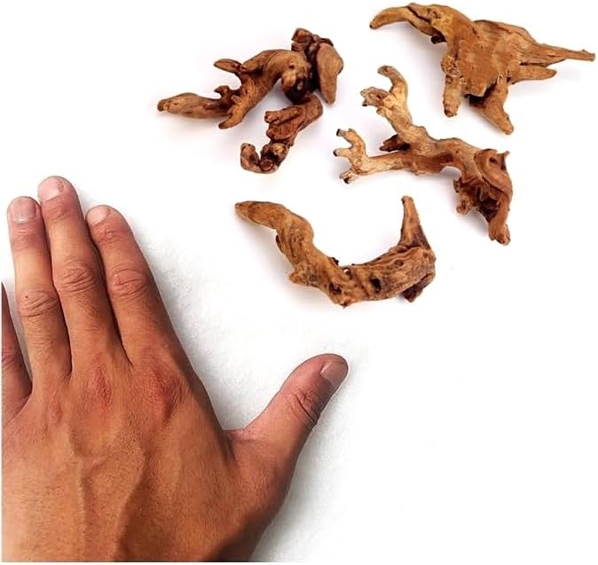 YZHZOM Small Natural Driftwood for Aquarium Styling Carefully Selected Natural Aquarium Decor Driftwood for Reptile Tank Reptile Tank Wood Decor (Driftwood 4-6inch 4pcs)