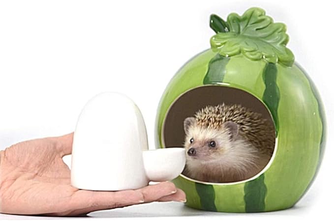 Dahey Drinking Water Feeder Ceramics Slient Bottle Waterer Automatic Small Pets for Hamster Hedgehog Chinchilla Ferret Small Guinea Pig, White, 8Oz