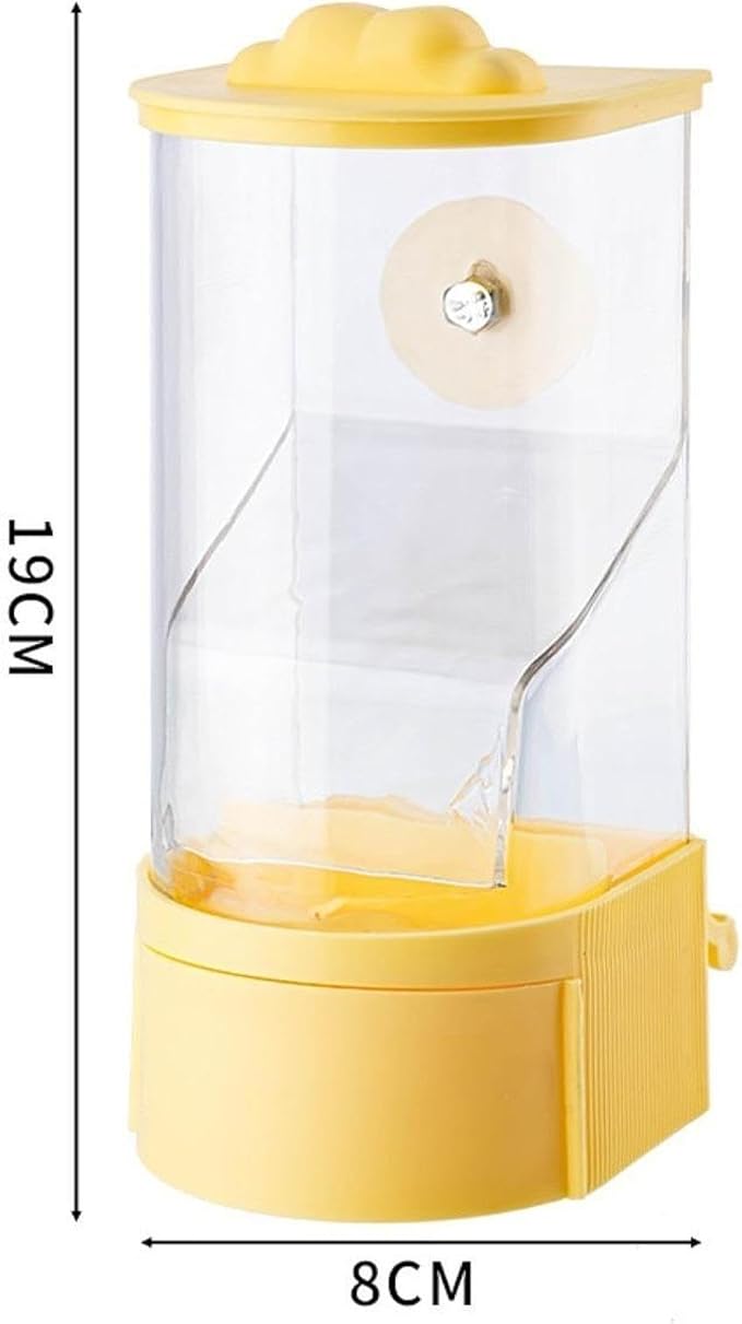 No Mess Bird Feeder Hanging Feeding Station Anti Splashing Parrot Foraging Feeder Food Container for Cockatiel Budgies Canary Pink(Yellow)