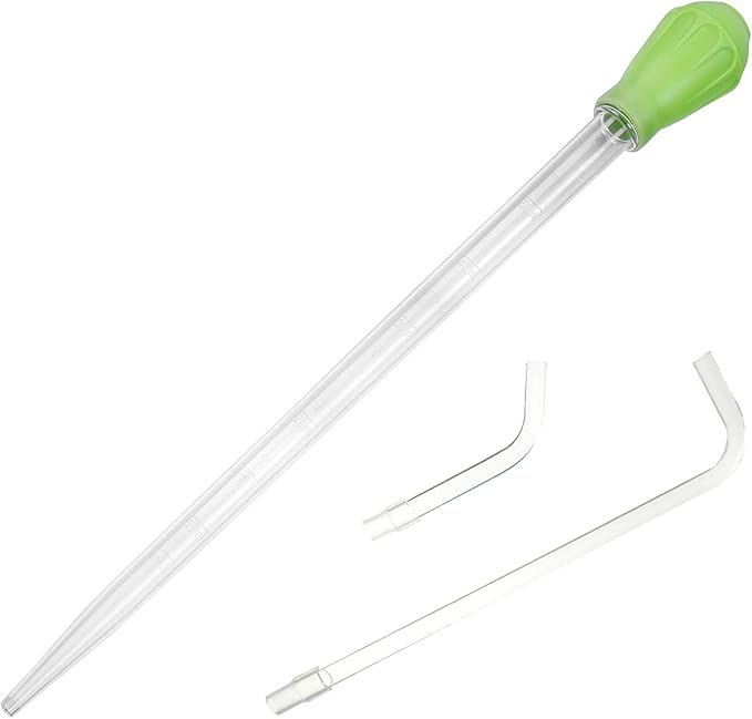 50ml Manual Coral Fish Feeder/Water Changer/Waste Remover with 2pcs Extension Pipes, Fecsam 17.7inch Aquarium Clean Tool for Fish Tank Cleaning, Aquatic Pipette Dropper, Gravel Cleaner Siphon