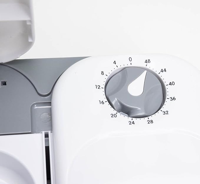 Closer Pets C200 2 Meal Timer-Controlled Automatic Pet Feeder - for Cats and Small Dogs, Wet or Dry Food, Stainless Steel Bowl Inserts and Ice Pack, up to 14 oz Each, White