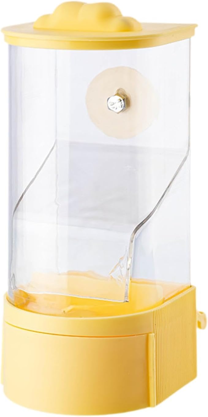 No Mess Bird Feeder Hanging Feeding Station Anti Splashing Parrot Foraging Feeder Food Container for Cockatiel Budgies Canary Pink(Yellow)