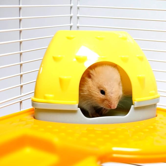 PETZHUBO Hamster Cage Small Animal Cage 3 Layers Cage Size：14.17"(W) X10.63(L) X16.73 (H) Suitable for Hamsters up to 3.5 inch in Length,Blue Colour.