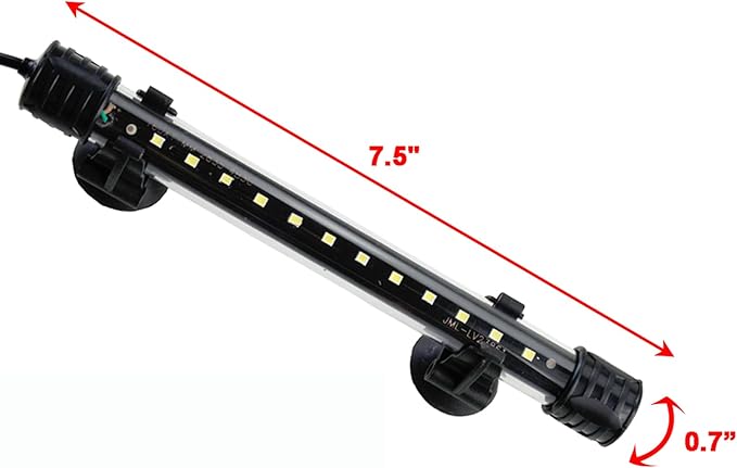AQUANEAT Aquarium LED Submersible Light 7.5 Inch Underwater Fish Tank Light (White)