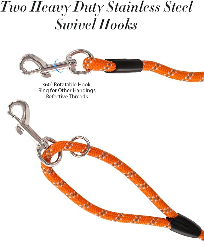 Long Rope Leash for Dog Training 16FT 30FT 50FT 100FT, Reflective Threads Check Cord Recall Training Agility Dog Lead for Large Medium Small Dogs, Dog Tie-Out Cable for Playing, Camping, or Backyard