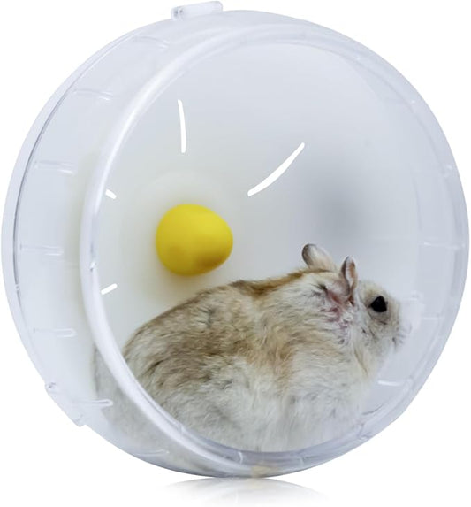 WishLotus Hamster Running Wheel, Silent Jogging Exercise Toy Hamsters Cage Accessory for Drawf Hamster Golden Silk Shih Tzu Bear (Clear)