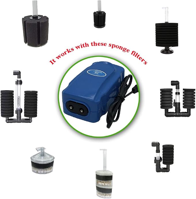 4X Dual Bio Sponge Filter for Betta Fry Aquarium Fish Tank Up to 30 Gallon Each (Dual Sponge Filters 4-Pack)