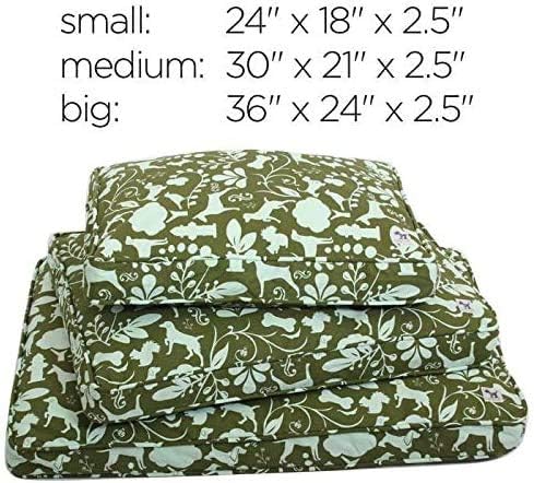 Molly Mutt Sheepy Wool Crate Pad, 100% Cotton Canvas Cover with Soft, Supportive, & Temperature-Regulating 100% Natural Wool-Filled Insert Dog Bed, Crate Mat, Forever Young, 42" x 28" x 2.5"