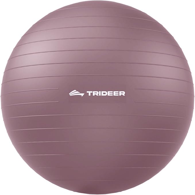Trideer Exercise Ball for Yoga, Pilates & Fitness – Stability Ball Equipment for Home Gym & Office Chair, Core & Balance Training Accessories, Physical Therapy Equipment, Quick Pump Included, 5 Sizes
