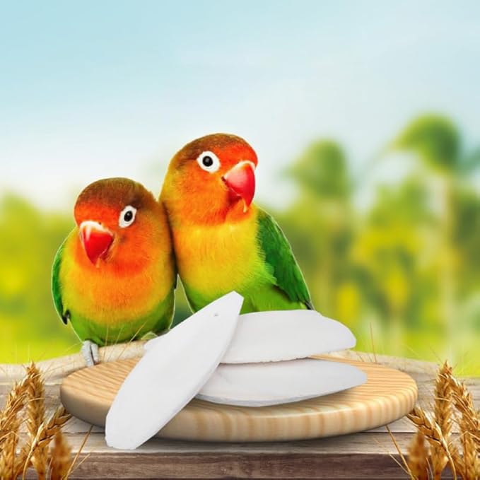 UKCOCO 12 Sets Natural Cuddle Bone Chew Toys, Chewing Cuttlefish Bone Bird Parrot Cage Bite Toys for Parakeets Cockatiel Macaw Conur 10-12CM