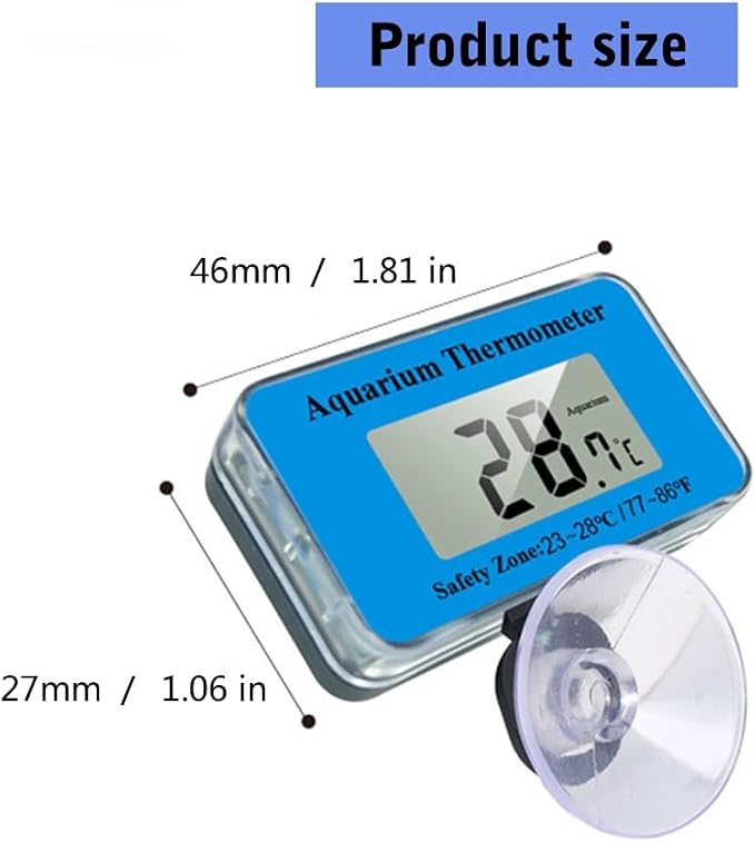 Submersible Aquariums Digital Thermometers with Suction Cup for Office Home Use